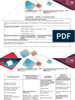 Activity Guide and Evaluation Rubric Unit 1-2-3 Step 4 Creating A Blog