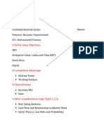 Finance Case Study Themes to Write Memo