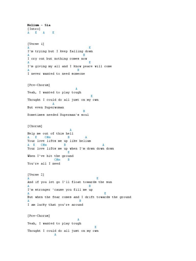 Sia Piano Chord Song Structure Songs
