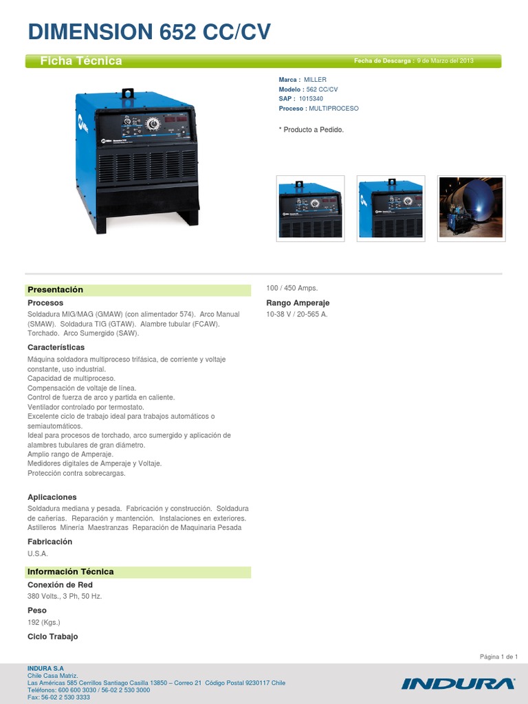 Dimension 652 CC - CV | PDF | Soldadura | Construcción
