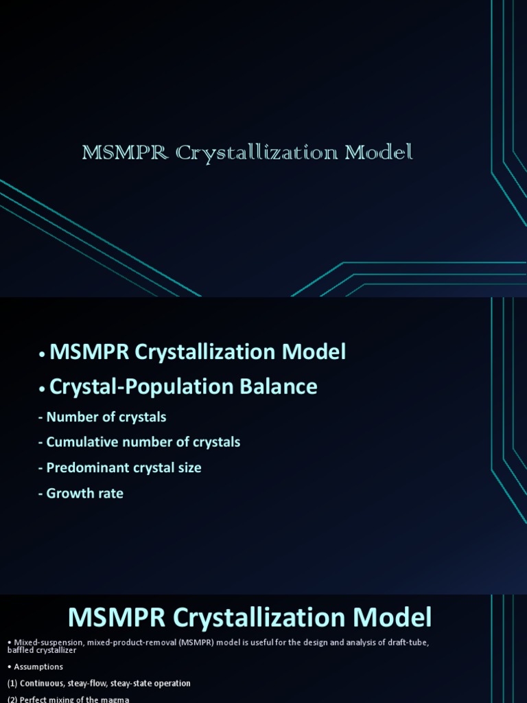 MSMPR Crystallization Model Overview | PDF | Crystallization | Phases ...