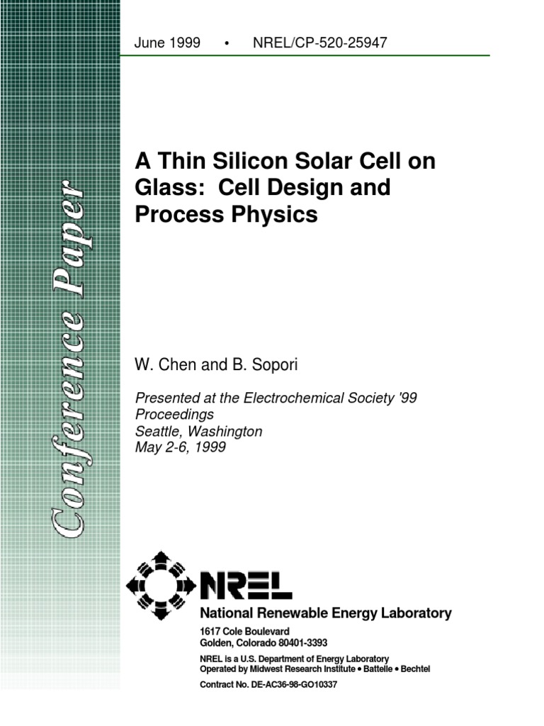 Thin Silicon Solar Cell Design Insights | PDF | Thin Film Solar Cell ...