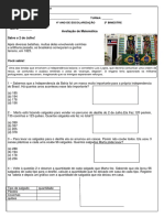 Avaliação Matemática 2 Bimestre 4 Ano