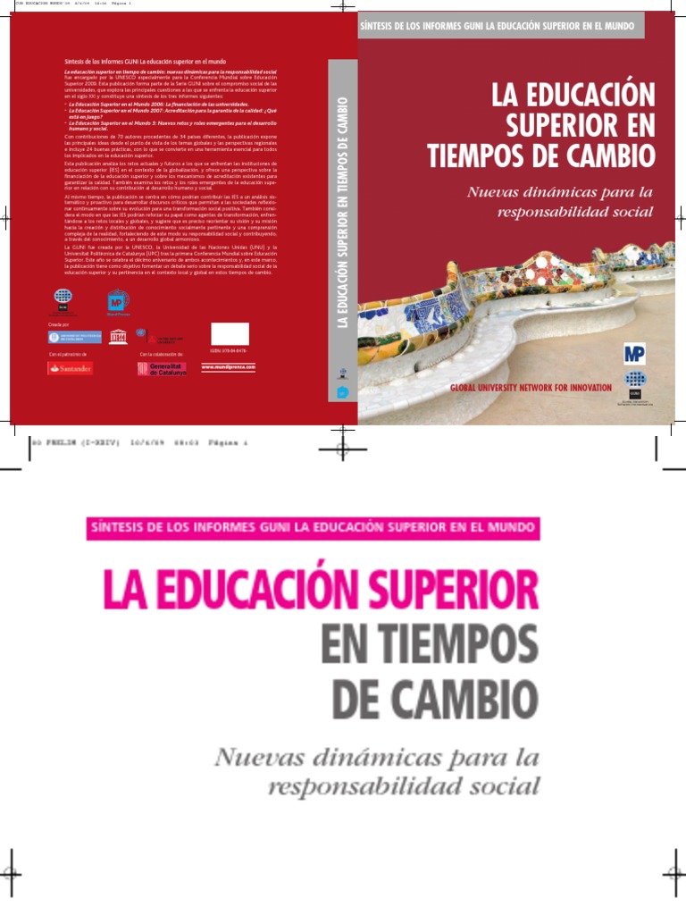 La Educacion Superior en Tiempos de Cambio PDF | PDF