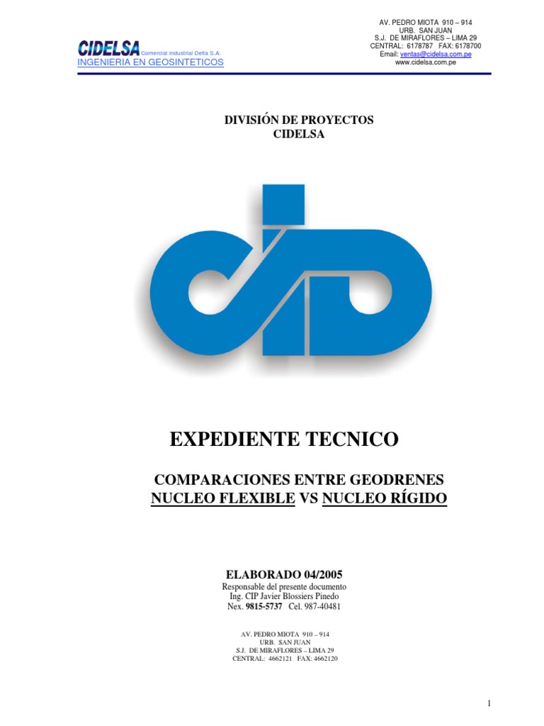 Comparativa Geodrenes: Núcleo Rígido vs Flexible | PDF | Science ...
