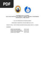 CLB10503 Principles of Programming Assignment: Movie Ticket Booking Programme (Using C++ Coding)