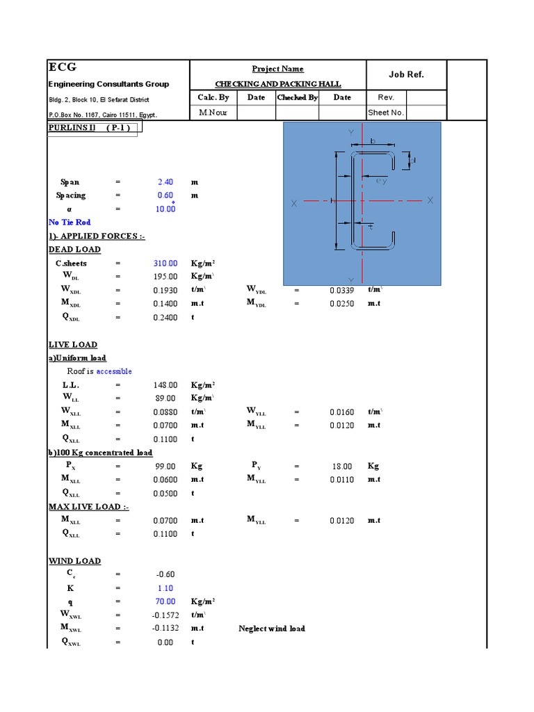Structural Load Calculations for Hall | PDF | Civil Engineering ...