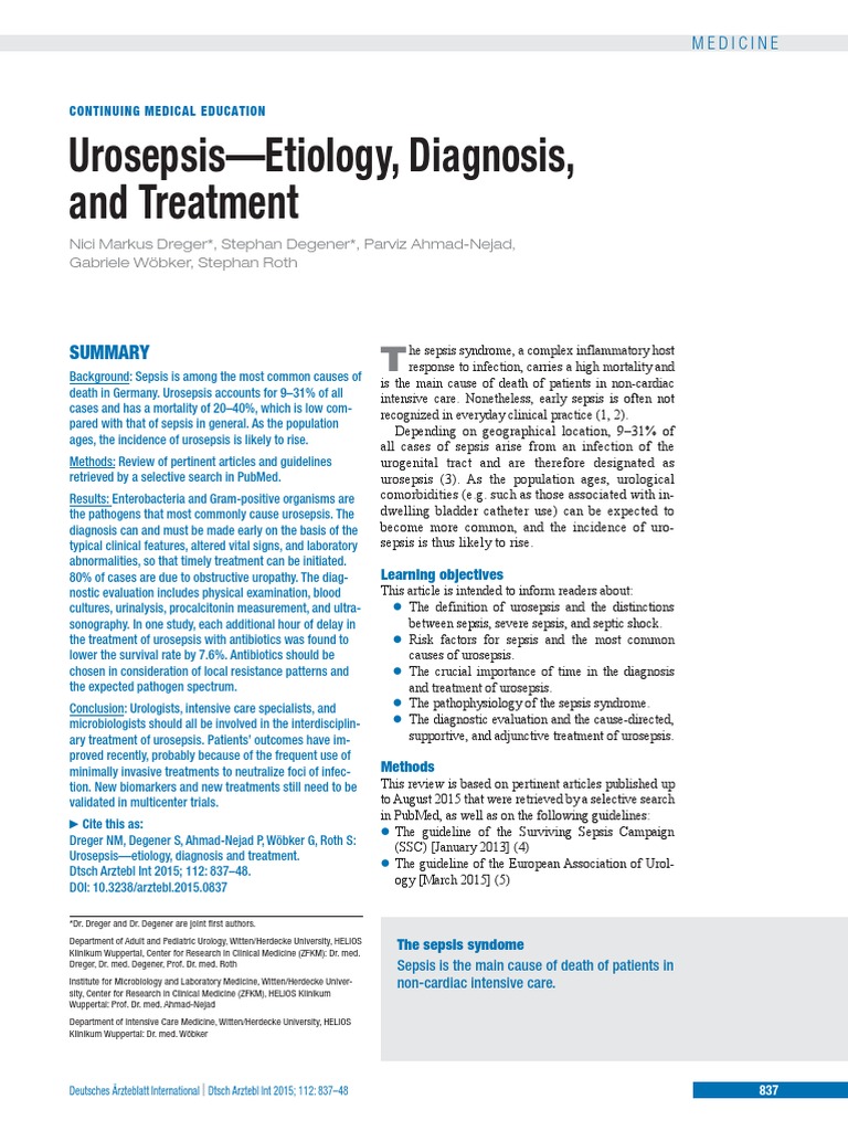 Bacaan Urosepsis | PDF | Sepsis | Inflammation