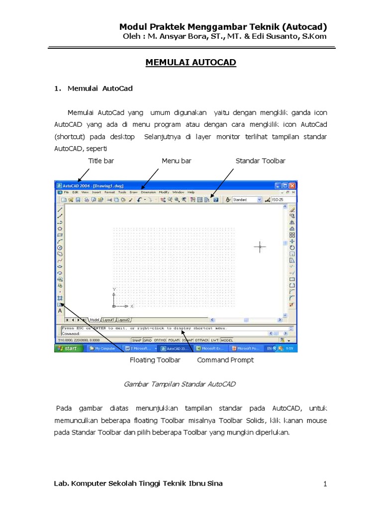 Modul Praktek Menggambar Teknik Autocad | PDF