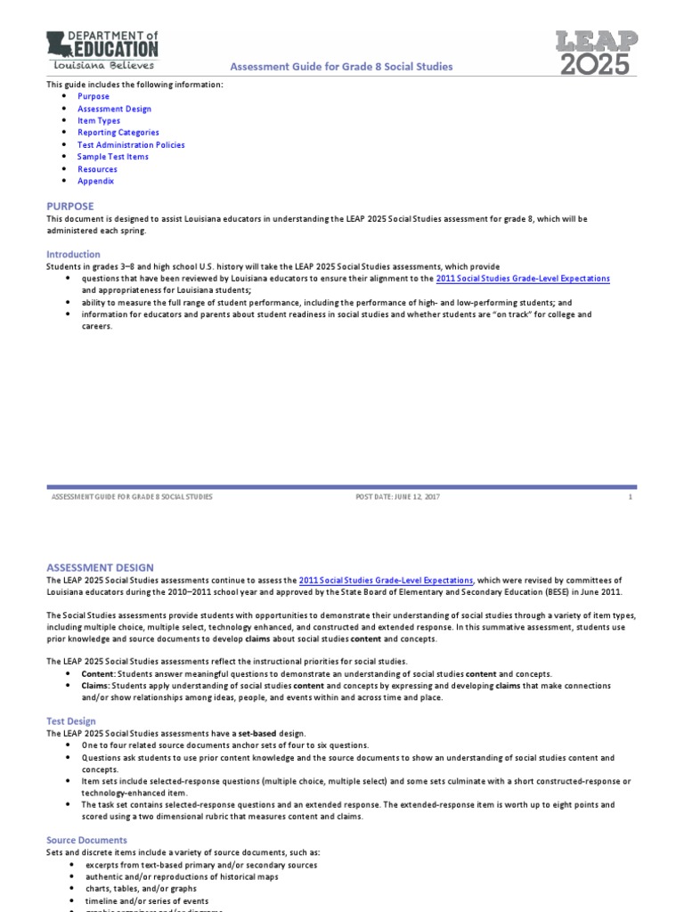 Leap 2025 Practice Test Social Studies