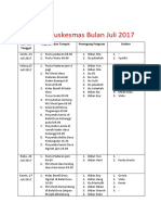 Jadwal PKM Bulan Juli Agustus 2017