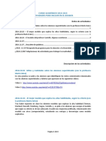 Actividades de clase CURSO ACADÉMICO 2014-2015 Dossier Altas Habilidades 2014.11.14