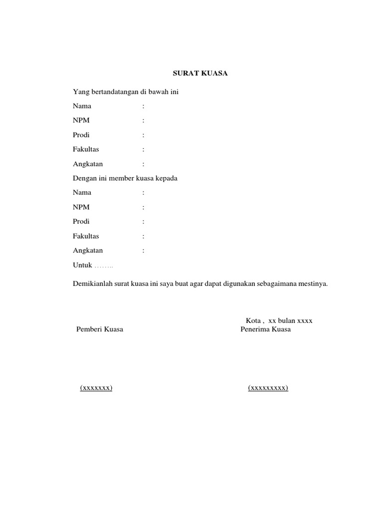 Surat Kuasa Merotan Doc