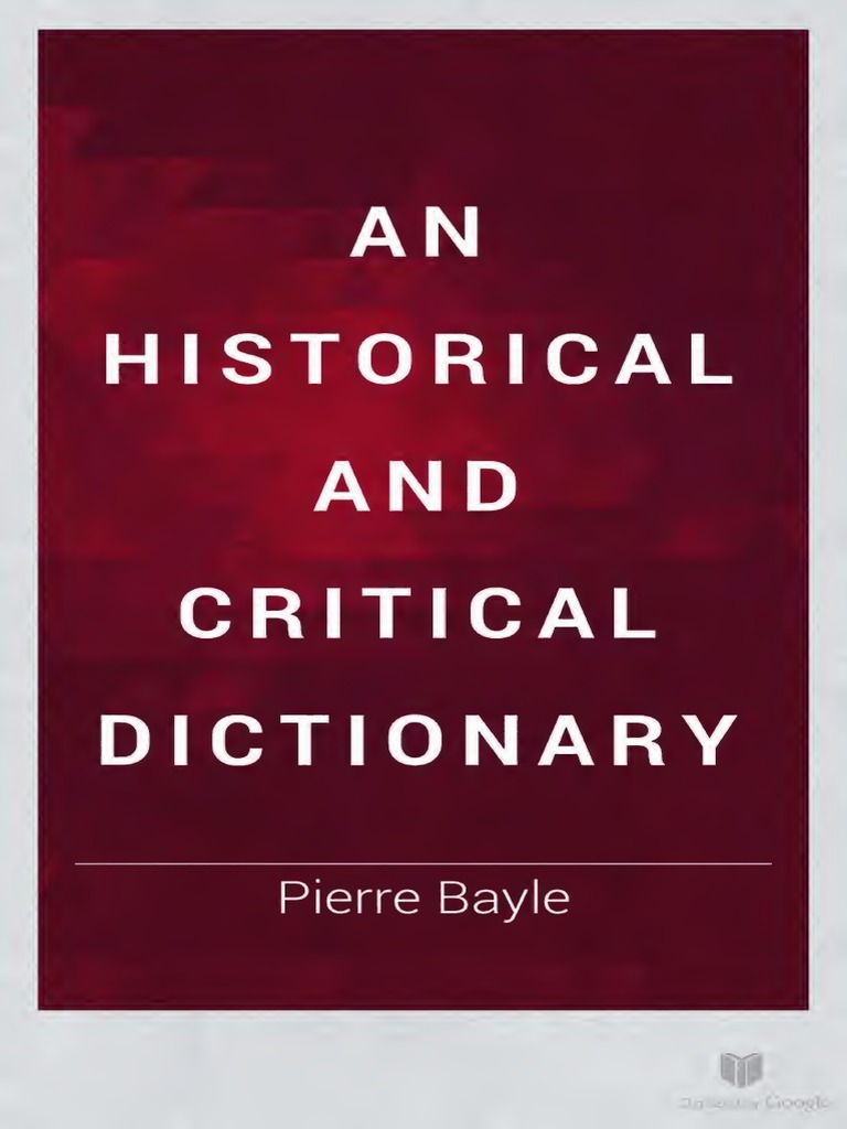 Historical and Critical Dictionary Vol.I PDF Toleration