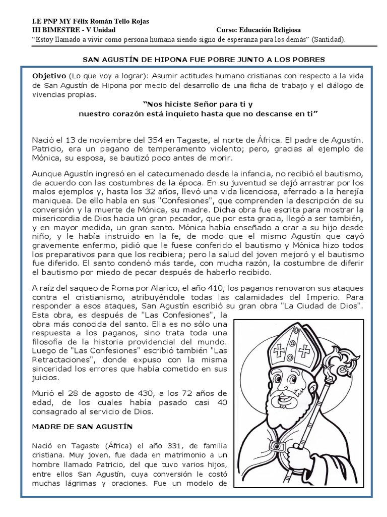 Biografía de San Agustín de Hipona Agustín De Hipopótamo