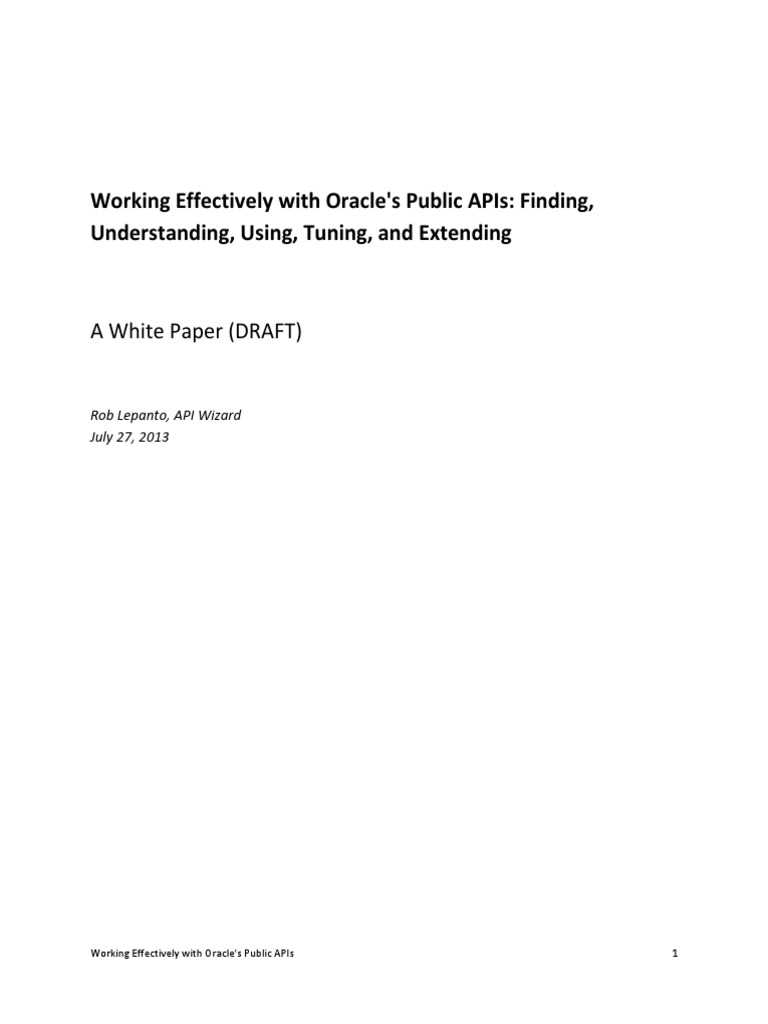 Working Effectively With Oracle S Public APIs D01 | PDF | Application ...