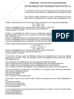 Probabilidade – lista de exercícios (aprofundamento