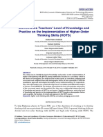 Mathematics Teachers' Level of Knowledge and P