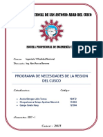 Programa de Necesidades Del Cusco