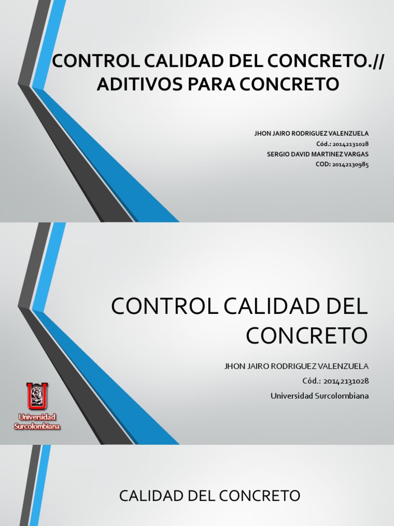Control de Calidad y Aditivos en Concreto | PDF | Hormigón | Cemento