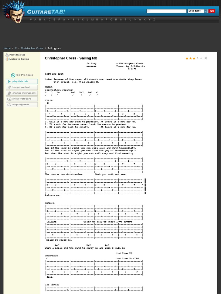 Christopher Cross ( Sailing tab ).pdf Song Structure Elements Of