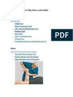 Special Tests For Hip Knee Ankle