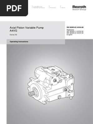 Axial Piston Pump Variable Displacement Bosch Rexroth A4vg