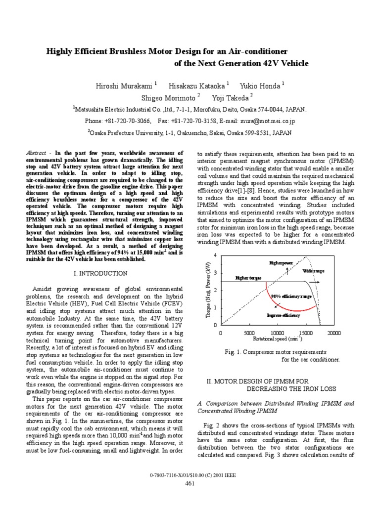 Highly Efficient Brushless Motor Design PDF Engines Electric Vehicle