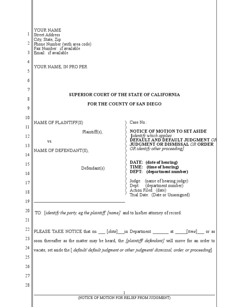 Notice of Motion | Download Free PDF | Default Judgment | Judgment (Law)