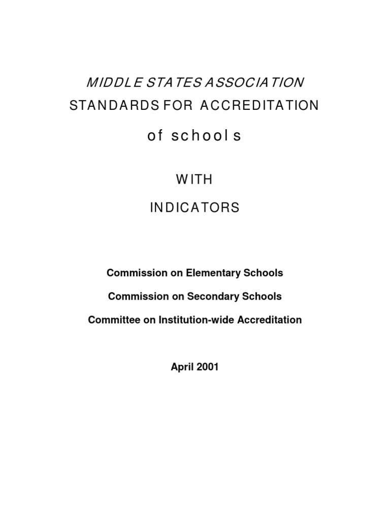 Standards For Schools With Indicators Pdf Governance Educational