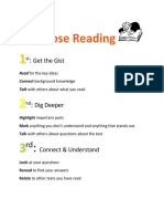 Close Reading Anchor Chart