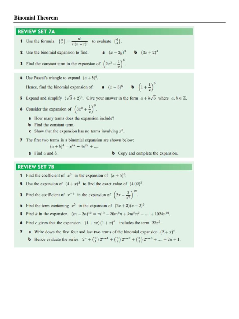 Binomial Theorem | PDF