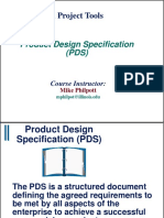 ME170 Term Design Project Tools: Product Design Specification (PDS)