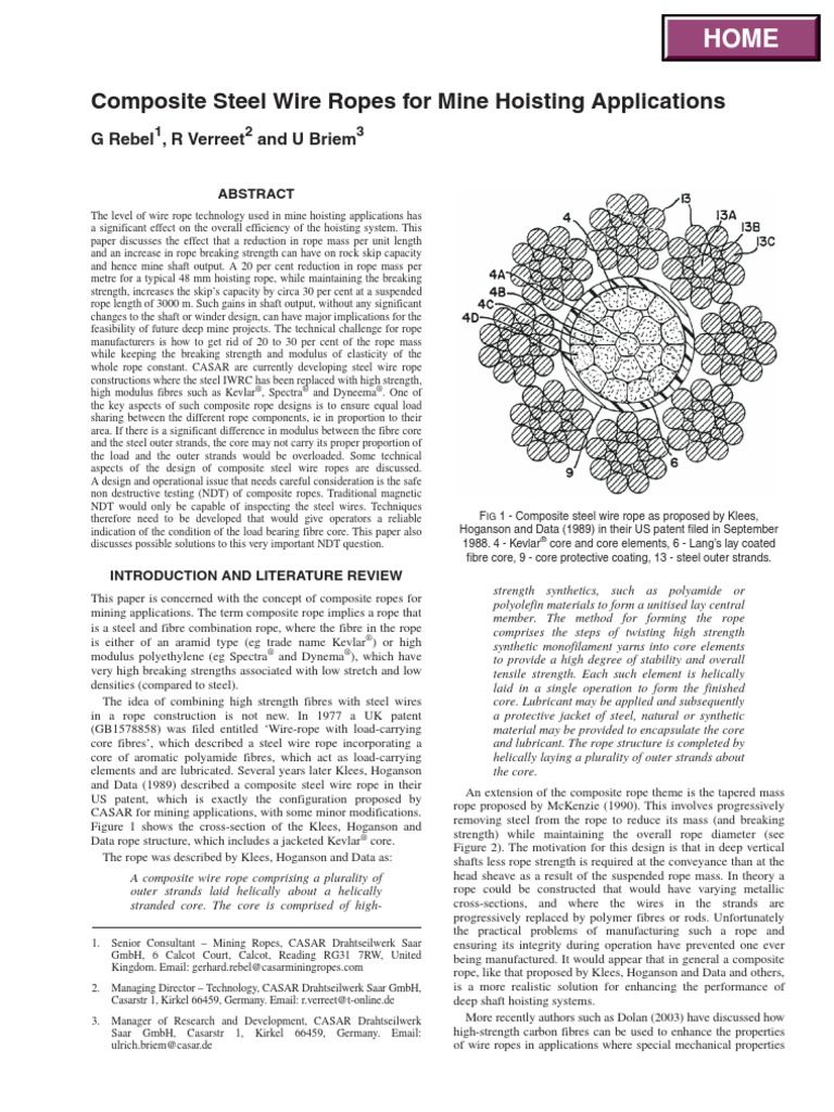 Composite Steel Wire Rope Art PDF Rope Composite Material