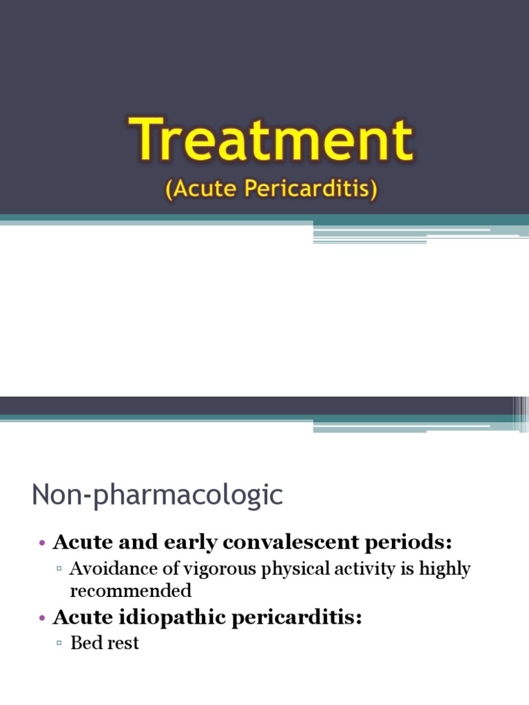 Treatment of Pericarditis Nonsteroidal Anti Inflammatory Drug Aspirin