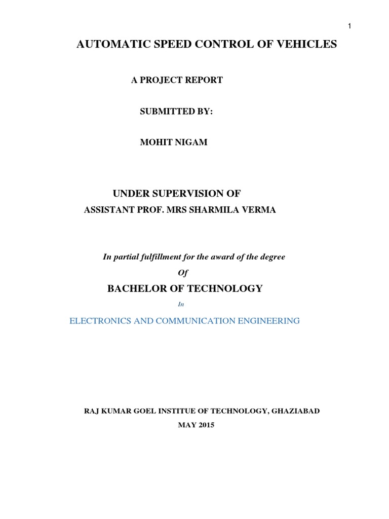 Automatic Vehicle Speed Control | PDF | Electric Motor | Infrared