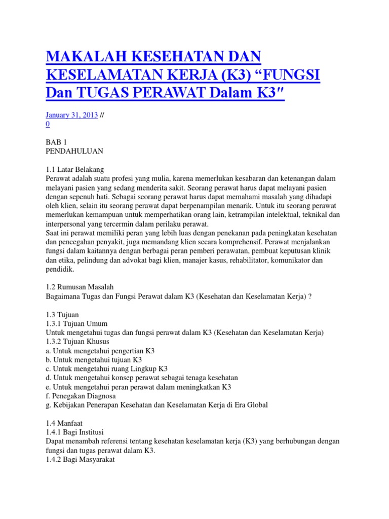 Makalah Kesehatan Dan Keselamatan Kerja