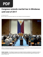 Congress Extends Martial Law in Mindanao Until End of 2017 - SunStar