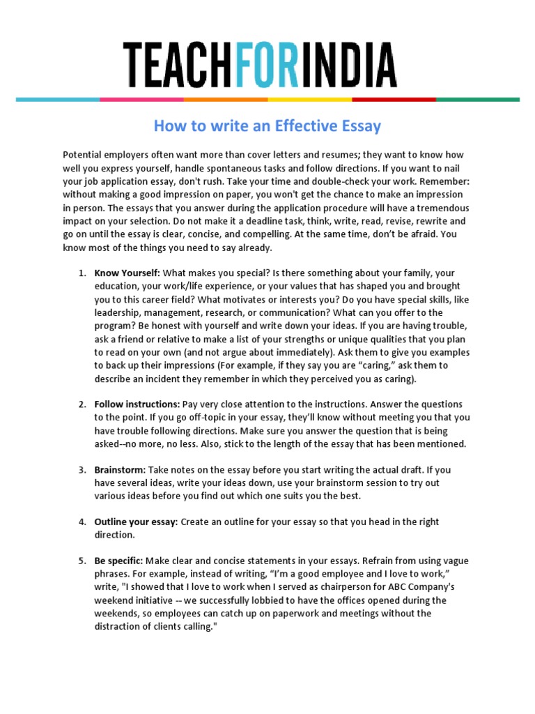 how to write a effective essay