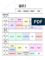 Grade 12 Schedule