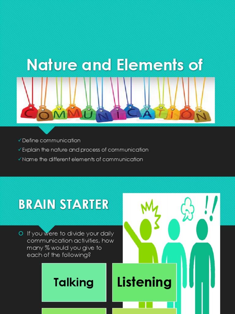 1 Nature and Elements of Communication Handout Neuropsychology