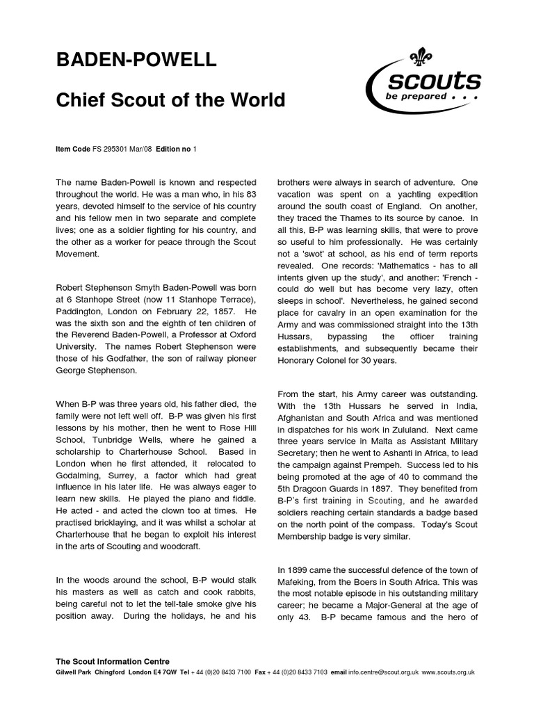 Baden Powell PDF | PDF | Scouting | Youth Movements