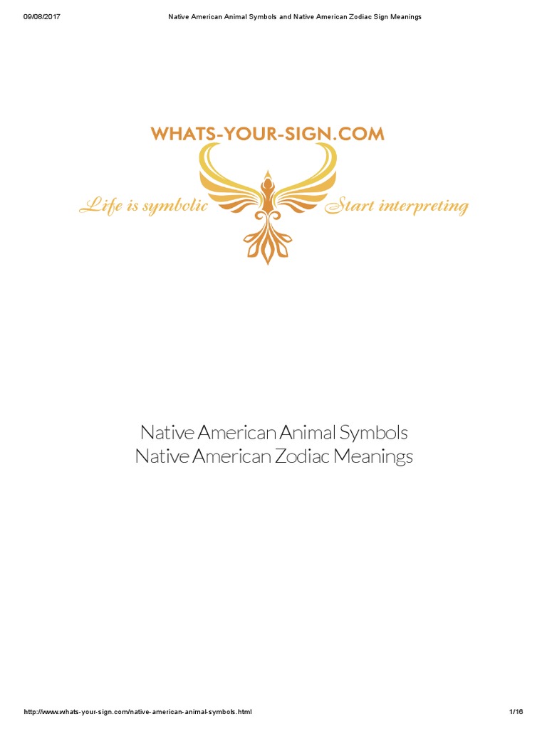 Native American Animal Symbols and Native American Zodiac Sign Meanings ...