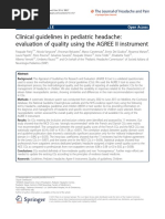 Clinical Guidelines in Headache in Children