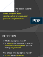 Progressreport Writing