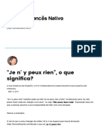 "Je N y Peux Rien", o Que Significa - FrancêsNativo