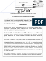 Decreto 2108 Del 22 de Diciembre de 2016 Direccion Nacional de Estupefacientes