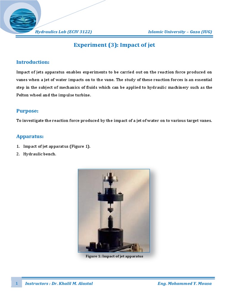Experiment 3 Hydraulics Lab PDF | PDF | Jet Engine | Force