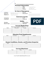 Medical Information Sheet