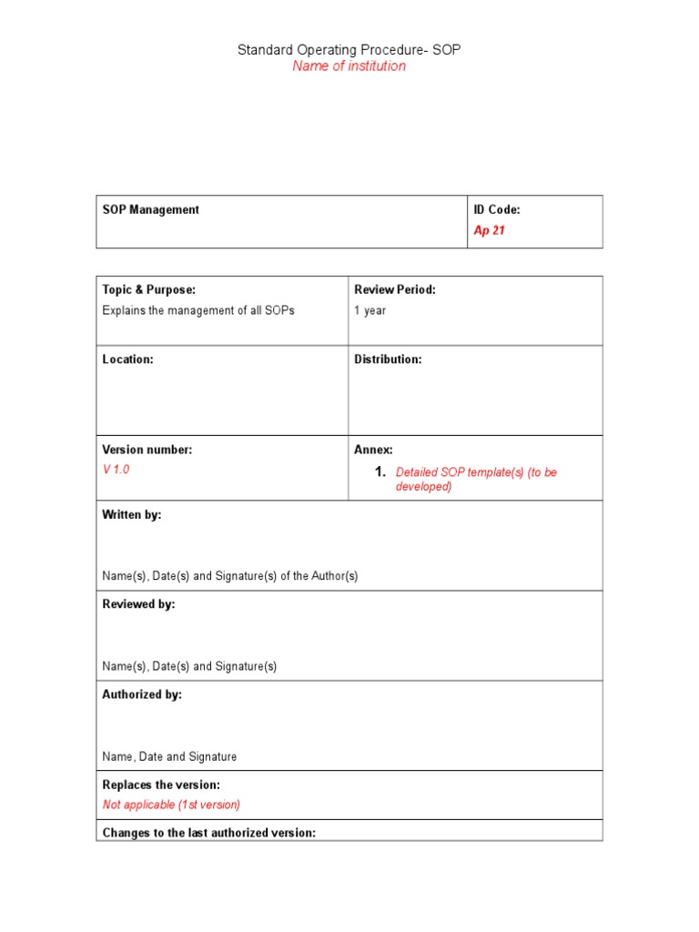 Ap21 SOP Management | PDF | Verification And Validation | Computer File